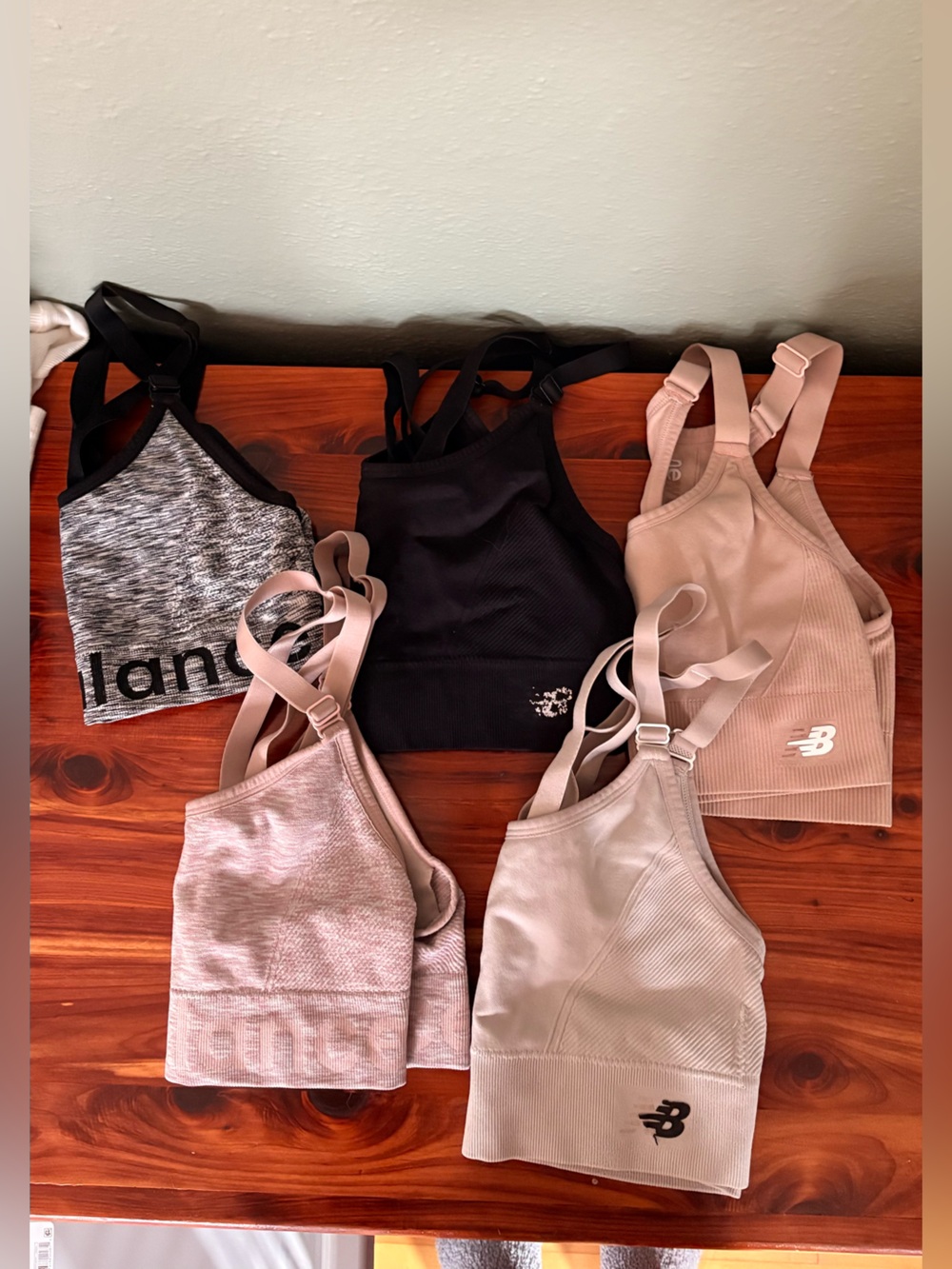 New Balance Women's Pink & Black Ribbed Sports Bralettes - Pack